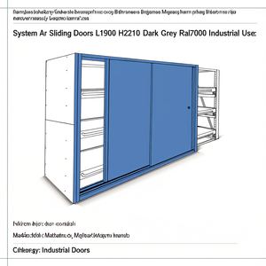 Système de portes coulissantes Fami Ar L1900 H2210 Gris foncé Ral7000 Usage industriel - Product Image 3