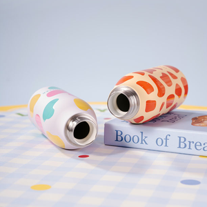 Bouteille d'eau pour enfants DILLER, girafe mignonne, en acier inoxydable 304, thermos isotherme sous vide avec paille, motif dessin animé - Product Image 4