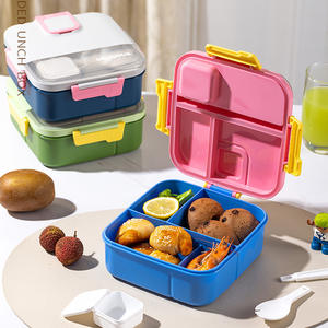 Boîte à lunch réutilisable en plastique de qualité alimentaire Bencircle M02 avec cuillère, fourchette et récipient à sauce, anti-fuite, pour enfants - Product Image 1