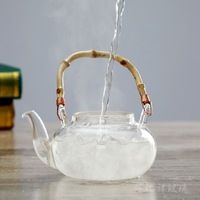 Vente chaude 600ml Gongfu Pot Set À La Main Turc Thé Bouilloire Top Bambou Poignée De Noël Stocké Échantillon Gratuit Personnalisé