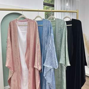 Abaya Traspirante alla Moda per E-commerce dal Design Elegante a Patchwork con Influenze Dubai e Turche per Matrimonio Estate Ramadan e Hijab - Product Image 6