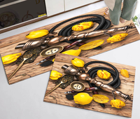 Tapis de cuisine antidérapant imprimé à poils ras en velours cristal, design géométrique moderne de luxe, sur mesure