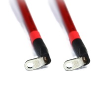Câble de batterie OEM personnalisé en gros B+ 8 AWG, borne positive à œillet, coudé à 90 degrés, 1000V 105C VW-1, faisceau de câbles d'alimentation rouge