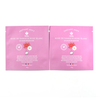 Sachet plat thermoscellé trois côtés avec encoche de déchirement, usage unique, pour échantillon de diffuseur de vapeur de douche, bain ou cosmétique