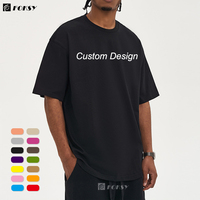 T-shirt noir blanc surdimensionné lourd en gros T-shirt en coton mental unisexe surdimensionné Pro Club hommes T-Shirt