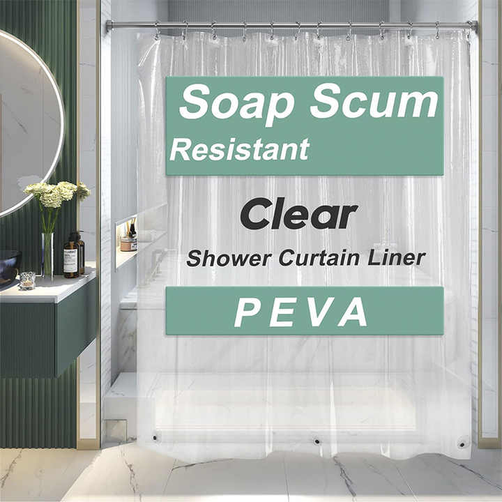 Custom 72x72 Inches Washable Hotel Shower Curtain Waterproof Plastic