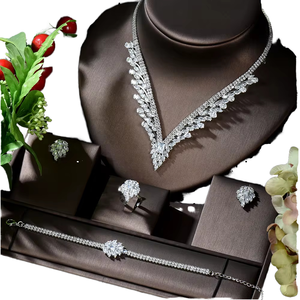 HIBRIDE New Luxury Design Women Bridal Jewelry Sets 925 siliver Jewelry AAA Zircon <b>Wedding</b> Gift <b>Accessories</b> N-794 - Product Image 3