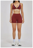 Ensemble de sport 4 pièces antichoc et respirant : Haut de fitness uni, Jupe de tennis, Soutien-gorge de sport dos nu, Legging de yoga extensible dans quatre directions