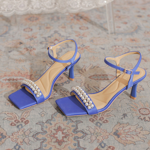 Sandali da Donna con Punta Quadrata e Suola Antiscivolo, Tacco Basso 7CM - Product Image 1