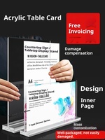 Support de carte de table transparent double face A4 en acrylique, base magnétique solide, montage facile, publicité de bureau moderne, vin
