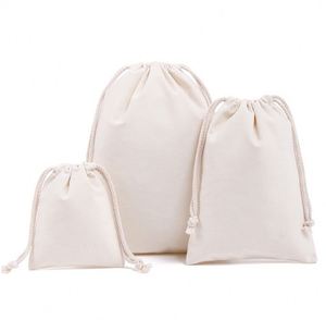 Bolsas de Tela de Algodón Ecológicas con Cordón y Logotipo Impreso, Tamaño Personalizado - Product Image 2