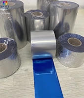 Ruban en résine bleu clair métallisé, couleurs et dimensions personnalisées, ruban de transfert thermique pour l'impression de codes-barres