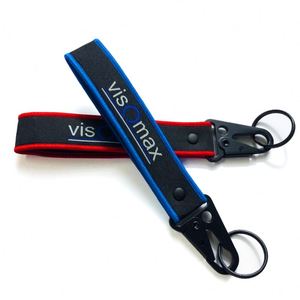 2025 <b>Custom</b> Fabric Jettag Tag No Moq Embroidered Keychain/Keyring Square Pattern for <b>Key</b> Holder and Decoration - Product Image 1