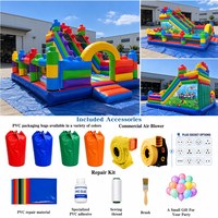 Structure gonflable combinée en blocs pour enfants, toboggan aquatique en PVC avec piscine pour fête d'anniversaire
