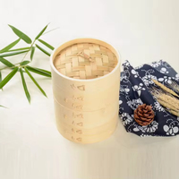 Panier vapeur en bois de 10 pouces, ensemble de 2 cuiseurs vapeur à étages en bambou, qualité professionnelle, pour wok, gaz et raviolis