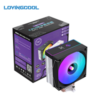 Refroidisseur d'air pour processeur haute performance Lovingcool, nouveau design, 4 caloducs en cuivre, 200 W TDP, avec affichage numérique de la température sur le capot supérieur