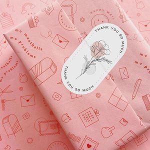 Pegatinas <span class=keywords><strong>de</strong></span> Agradecimiento Ovaladas Personalizadas, Etiquetas <span class=keywords><strong>de</strong></span> Acuarela con Arte Floral, Sellos <span class=keywords><strong>de</strong></span> Embalaje para Pequeñas Empresas, Pegatinas para Envolver Regalos - Product Image 3