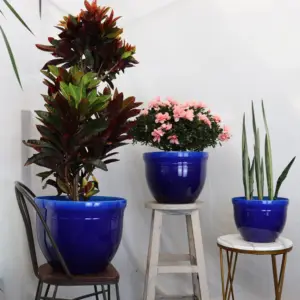 Macetas de cerámica coloridas para decoración del hogar, 12 "/15"/18 ", esmaltadas, para el jardín de Vietnam