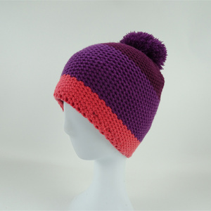 Bonnet <span class=keywords><strong>en</strong></span> tricot épais <span class=keywords><strong>en</strong></span> acrylique avec pompon, doublure polaire, certifié BSCI OEKO-TEX, personnalisable, fabrication OEM, vente <span class=keywords><strong>en</strong></span> gros - Product Image 3