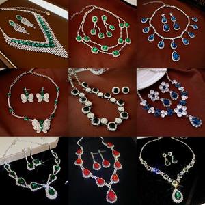 Collier HIBRIDE de luxe en alliage pavé de zircone cubique en forme de goutte d'eau, idéal pour mariages, fiançailles, cadeaux et fêtes chrétiennes - Product Image 6