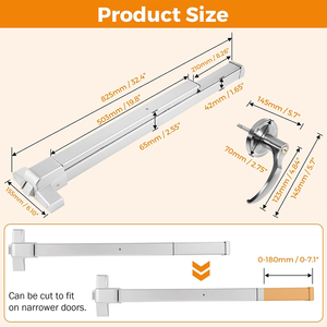 Thoát hiểm khẩn cấp cửa hoảng loạn thanh cửa đình công thoát khỏi chống cháy chống thoát khỏi thiết bị kim loại thép phần cứng đẩy thanh thoát thiết bị cho cửa - Product Image 4
