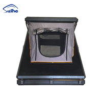 Tente de toit portable en aluminium à coque rigide Oxford pour 1-2 personnes, double pliage, quatre saisons, imperméable, installation rapide, pour l'extérieur