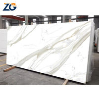 ZGSTONE Marbres Artificiels Dalle De Sol Calacatta Escalier Blanc Marbre Pierre Porcelaine Sol Table Top Dalle Cuisine Comptoir