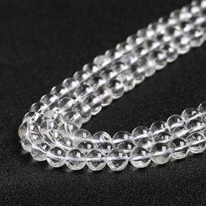 Vente en gros de perles rondes en cristal naturel multi-matériaux, bracelet en cristal blanc fraise, perles en vrac, bijoux DIY - Product Image 4