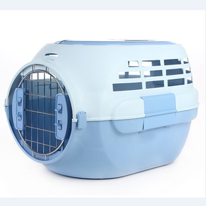 Sacs à dos de <span class=keywords><strong>transport</strong></span> pour animaux de compagnie en plastique écologique avec puits de lumière, bols à nourriture et cages à air, fermeture à bouton d'une capacité de 15kg pour chiens et chats - Product Image 1