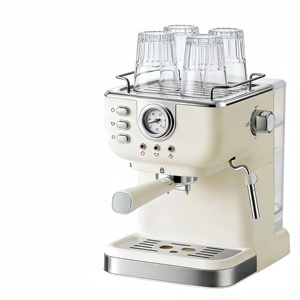 Máquina de Espresso Profesional Semiautomática de 20 Bares, <span class=keywords><strong>Cafetera</strong></span> <span class=keywords><strong>Italiana</strong></span> con Control de Temperatura, Espumador de Leche de Acero Inoxidable para Hotel - Product Image 1