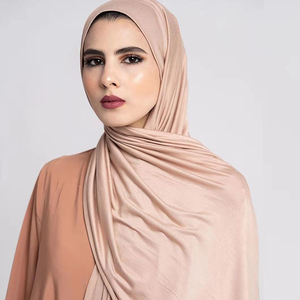 Venta al por mayor liso turbante musulmán <span class=keywords><strong>Hijab</strong></span> Jersey algodón <span class=keywords><strong>Hijab</strong></span> árabe Jersey chales bufanda mujeres - Product Image 4