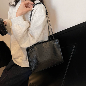 Cross-Border Casual Daily Crossbody <strong>Tote</strong> Chain <strong>Bag</strong> Women's <strong>Bag</strong> 2026 New Large Capacity Stitched Shoulder <strong>Bag</strong> - Product Image 4