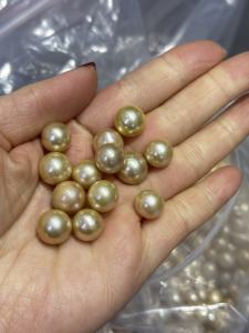Bán Buôn 11-12 Mm Aa + Hoàn Hảo Vàng Ngọc Trai Nước Ngọt Chất Lượng Tốt Lỏng Ngọc Trai Chết Vàng Nửa Không Có Lỗ Khoan Giá Tuyệt Vời - Product Image 5