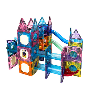 2025 새로운 DIY 교육 어린이 3D 창조적 인 자기 파이프 라인 롤링 볼 타일 플라스틱 빌딩 블록 세트 - Product Image 2