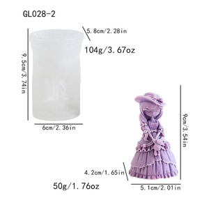 3D Lolita Girl Silicone <b>Mold</b> Cute Princess Ornament <b>Mold</b> DIY Plaster <b>Candle</b> Craft <b>Mold</b> - Product Image 3