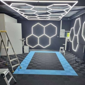 Plafonnier LED Hexagrid MJ Garage 110V-240V, <span class=keywords><strong>Atelier</strong></span>, <span class=keywords><strong>D</strong></span>étailing Auto, Lavage de Voitures, Station Beauté, IP54, Ultra Lumineux 4.8x2.4M - Product Image 4