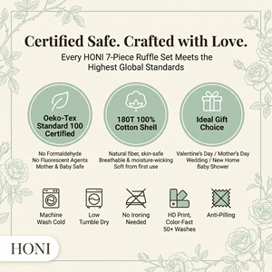 Juego de Edredón Floral HONI 100% Algodón, Diseño Botánico Vintage, Estilo Coquette Cottagecore, Suave y Ligero, Ropa de Cama para <span class=keywords><strong>Dormitorio</strong></span> - Product Image 4
