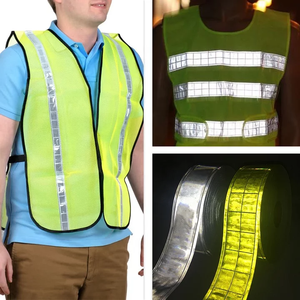 Nastro riflettente bianco personalizzato in <span class=keywords><strong>pvc</strong></span> en471 ad alta visibilità impermeabile per abbigliamento/gilet - Product Image 5