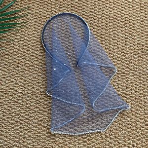 long <b>black</b> crystal mesh headband handmade beaded bag <b>veil</b>, fashion dress accessories - Product Image 5