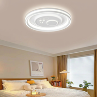 Nouvelle lampe circulaire contemporaine avec anneaux imbriqués et vitesses de ventilation réglables pour un refroidissement efficace et un éclairage domestique lumineux