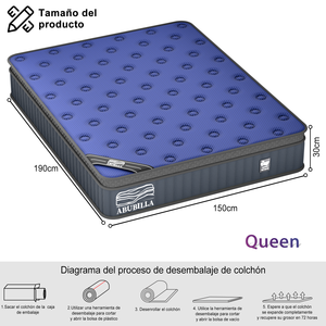 Matelas hybride à ressorts ensachés en mousse, taille grand lit, pour un sommeil confortable, avec tissu respirant et design à flux d'air. - Product Image 6