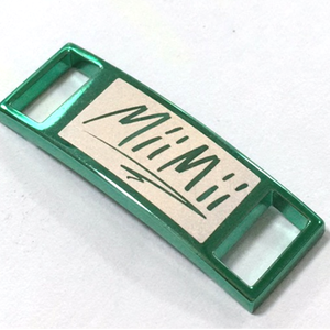 Cierre de encaje de zapato verde metálico, hebilla de cordón, etiqueta de cordón. - Product Image 1