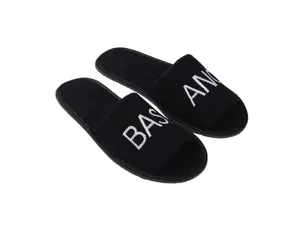 S & J erkekler toptan erkekler siyah sert banyo havlusu sandalet özel slaytlar mükemmel kaymaz taban dört sezon otel terlikleri