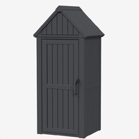 Caseta de Almacenamiento de Jardín de Plástico de 750L con Puerta con Cerradura Resistente a la Intemperie para Almacenamiento de Bicicletas, Cortacésped y Contenedores de Basura en Exteriores