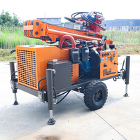 Foreuse de puits d'eau portable SM200 à commande hydraulique et moteur diesel pour le forage de trous jusqu'à 200 mètres de profondeur