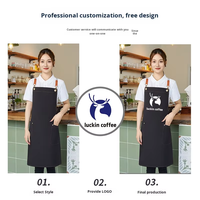 Tablier écologique, tablier de travail, pour restaurant, barbier, manucure, coiffure, maquillage, serveur/serveuse, unisexe, logo imprimable, vêtements de travail