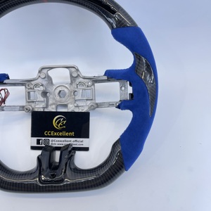 Volante de Fibra de Carbono Personalizado con LED para <span class=keywords><strong>Ford</strong></span> Mustang S550 GT <span class=keywords><strong>Shelby</strong></span> 2018-2023, con Alcántara Azul - Product Image 4