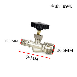 Plowing <b>Needle</b> <b>Valve</b> 1/4 In 2-Way Gas Control Copper Alloy <b>Valve</b> For Air Compressor Accessories - Product Image 3