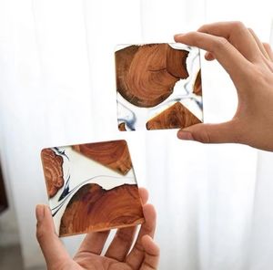 Posavasos <span class=keywords><strong>de</strong></span> té <span class=keywords><strong>de</strong></span> <span class=keywords><strong>madera</strong></span> personalizado <span class=keywords><strong>de</strong></span> nuevo estilo, aislamiento <span class=keywords><strong>de</strong></span> resina, Simple portavasos, Junta creativa para ceremonia del té, restaurante doméstico - Product Image 4