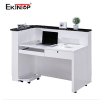 Comptoir de réception de bureau moderne en bois d'occasion, design de luxe, vente en gros